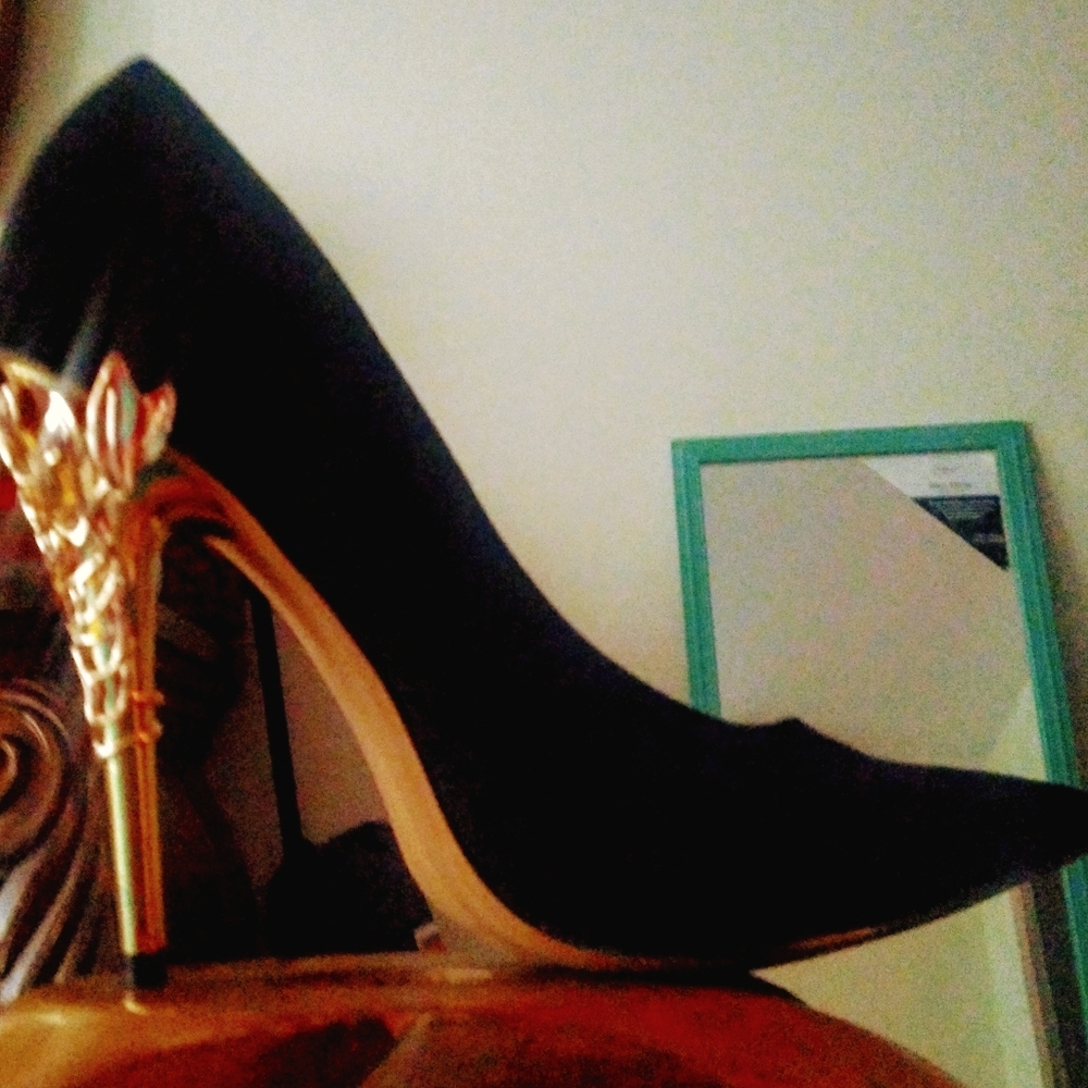 Black & Gold heels